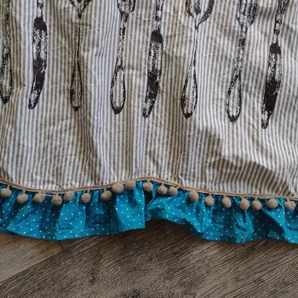 Sur La Table Kitchen Apron Novelty Striped Polka Dots Gray Blue - Picture 4 of 7